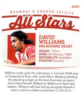 2013-14 SE Products A-League & Socceroos - All Stars #AS20 David Williams Back