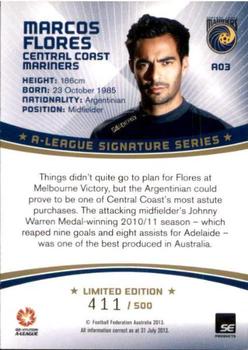 2013-14 SE Products A-League & Socceroos - A-League Signatures #A03 Marcos Flores Back