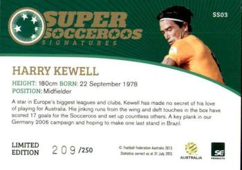 2013-14 SE Products A-League & Socceroos - Socceroos Signatures #SS3 Harry Kewell Back