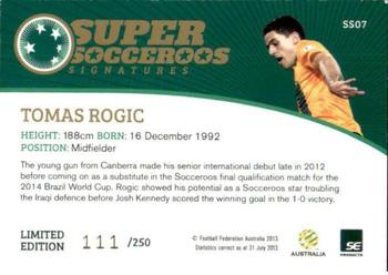 2013-14 SE Products A-League & Socceroos - Socceroos Signatures #SS7 Tomas Rogic Back