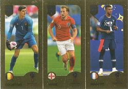 2019 Panini FIFA 365 (Grey Back) #437 Thibaut Courtois / Harry Kane / Kylian Mbappe Front