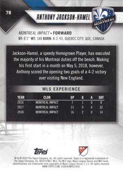 2019 Topps MLS #78 Anthony Jackson-Hamel Back