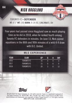 2019 Topps MLS #84 Nick Hagglund Back