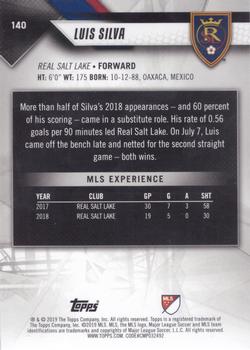 2019 Topps MLS #140 Luis Silva Back