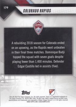 2019 Topps MLS #179 Colorado Rapids Back