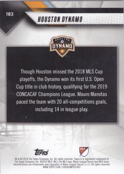 2019 Topps MLS #183 Houston Dynamo Back
