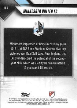 2019 Topps MLS #186 Minnesota United FC Back