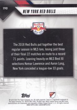 2019 Topps MLS #190 New York Red Bulls Back