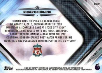2018-19 Topps Chrome Premier League - Premier League Debuts #PD-RF Roberto Firmino Back