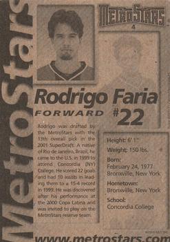 2001 New York/New Jersey MetroStars #4 Rodrigo Faria Back
