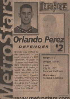 2001 New York/New Jersey MetroStars #11 Orlando Perez Back