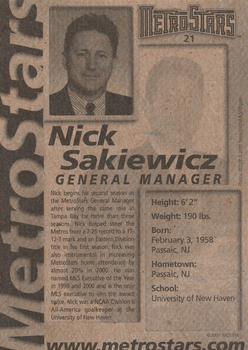 2001 New York/New Jersey MetroStars #21 Nick Sakiewicz Back