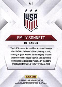 2018 Panini Instant US Soccer National Team Collection #21 Emily Sonnett Back