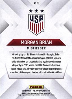 2018 Panini Instant US Soccer National Team Collection #28 Morgan Brian Back