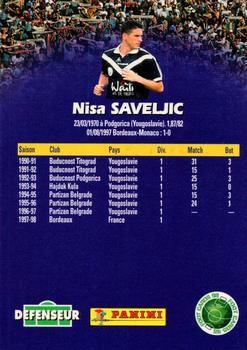 1998-99 Panini Foot Cards 98 #21 Nisa Saveljic Back