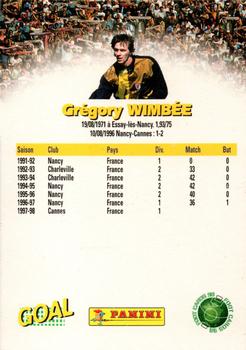 1998-99 Panini Foot Cards 98 #28 Gregory Wimbee Back