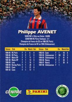 1998-99 Panini Foot Cards 98 #45 Philippe Avenet Back