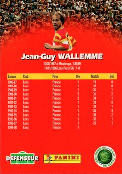 1998-99 Panini Foot Cards 98 #68 Jean-Guy Wallemme Back