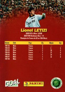 1998-99 Panini Foot Cards 98 #91 Lionel Letizi Back