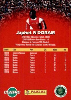 1998-99 Panini Foot Cards 98 #103 Japhet N'doram Back