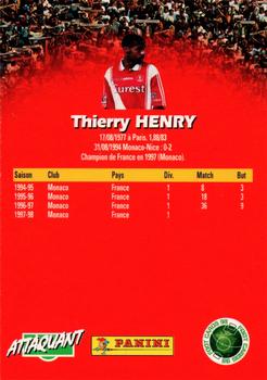 1998-99 Panini Foot Cards 98 #104 Thierry Henry Back