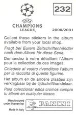 2000-01 Panini UEFA Champions League Stickers #232 Sylvain Distin Back