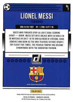 2018-19 Donruss #1 Lionel Messi Back