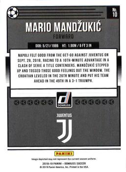 2018-19 Donruss #10 Mario Mandzukic Back