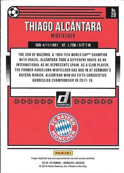 2018-19 Donruss #20 Thiago Alcantara Back