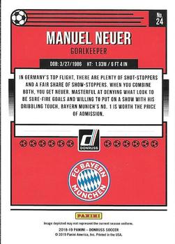 2018-19 Donruss #24 Manuel Neuer Back