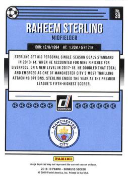 2018-19 Donruss #39 Raheem Sterling Back