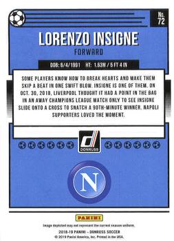 2018-19 Donruss #72 Lorenzo Insigne Back