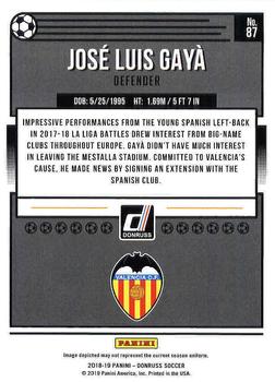 2018-19 Donruss #87 Jose Luis Gaya Back