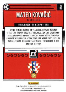 2018-19 Donruss #118 Mateo Kovacic Back
