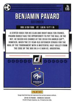 2018-19 Donruss #135 Benjamin Pavard Back