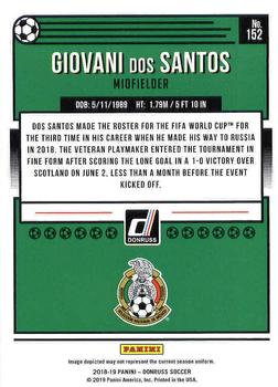 2018-19 Donruss #152 Giovani Dos Santos Back
