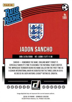 2018-19 Donruss #189 Jadon Sancho Back