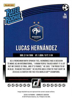 2018-19 Donruss #190 Lucas Hernández Back