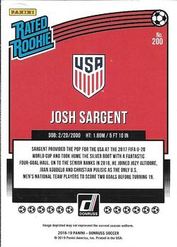 2018-19 Donruss #200 Josh Sargent Back