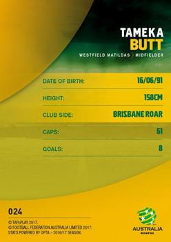 2017-18 Tap 'N' Play Football Australia #024 Tameka Butt Back