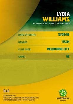2017-18 Tap 'N' Play Football Australia #040 Lydia Williams Back