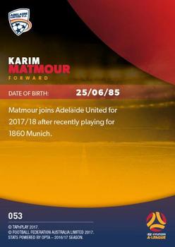 2017-18 Tap 'N' Play Football Australia #053 Karim Matmour Back