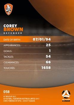 2017-18 Tap 'N' Play Football Australia #058 Corey Brown Back