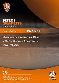 2017-18 Tap 'N' Play Football Australia #070 Petros Skapetis Back