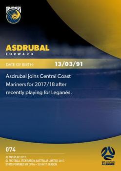 2017-18 Tap 'N' Play Football Australia #074 Asdrubal Back