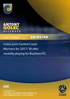 2017-18 Tap 'N' Play Football Australia #080 Antony Golec Back
