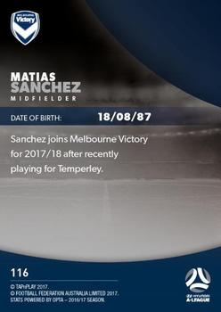 2017-18 Tap 'N' Play Football Australia #116 Matias Sanchez Back