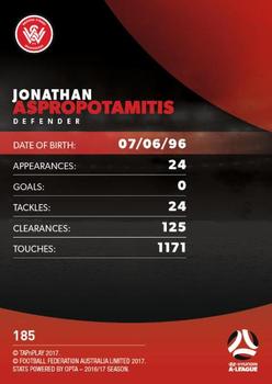 2017-18 Tap 'N' Play Football Australia #185 Jonathan Aspropotamitis Back