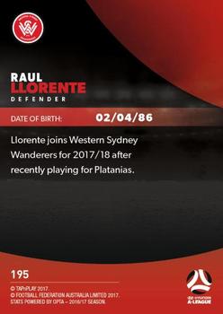 2017-18 Tap 'N' Play Football Australia #195 Raul Llorente Back