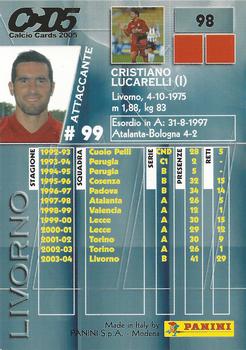 2005 Panini Calcio #98 Cristiano Lucarelli Back